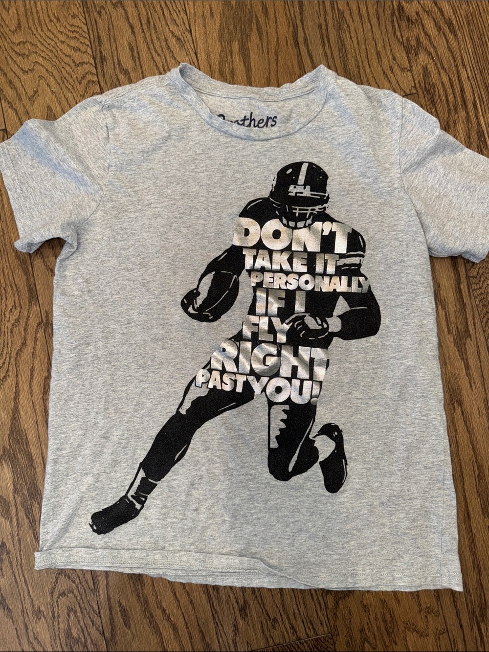 Brothers Gray & Black Football Graphic Tee